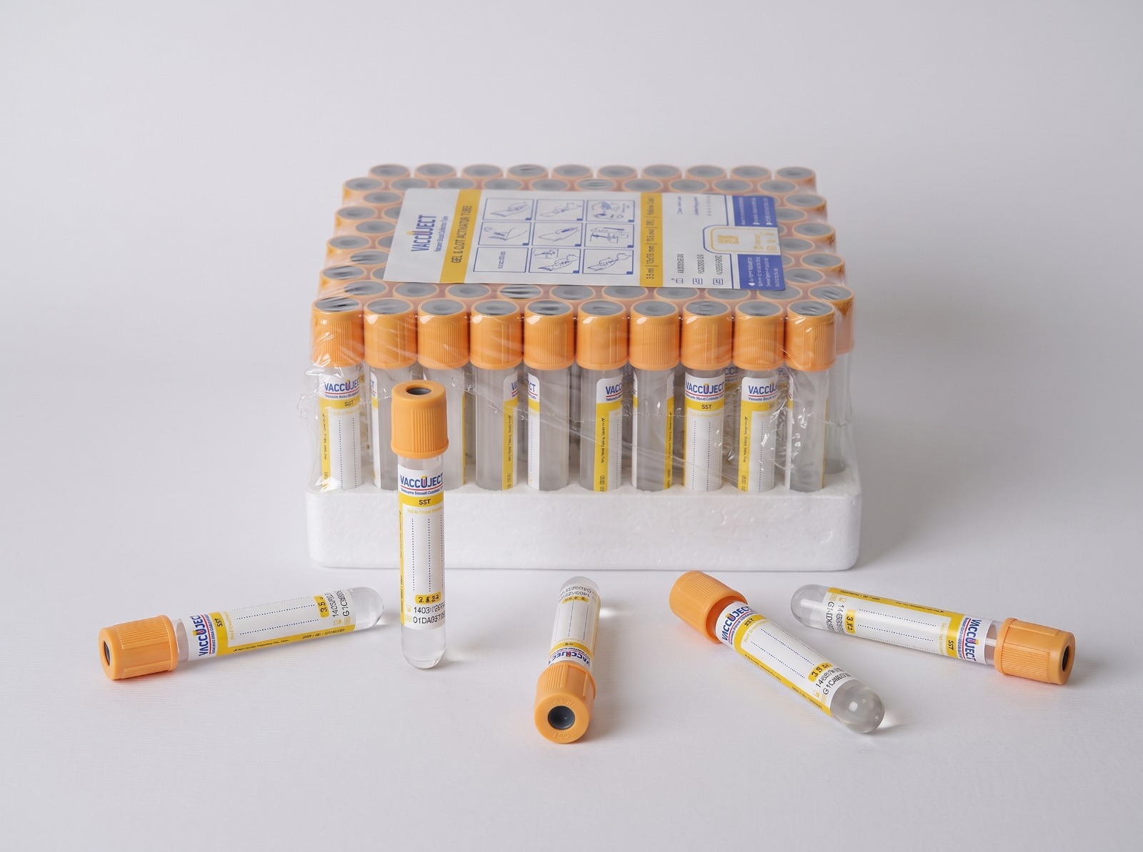 لوله وکیوم خونگیری Gel & Clot Activator حجم 3.5 میلی لیتر - Gel & Clot Activator Tube 3.5ml - VACCUJECT - مصرفی - نمونه گیری - فرآزما تحقیق